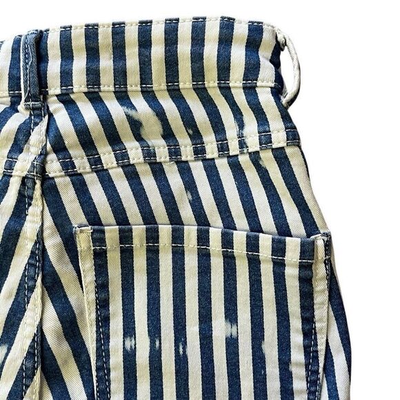 NWOT ZARA TRAFALUC BLUE & WHITE STRIPED SKINNY JEANS Size 00 - Picture 4 of 13